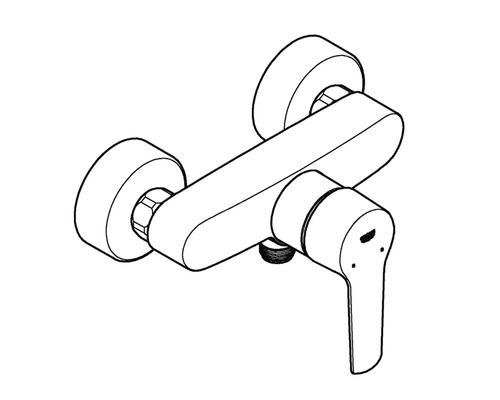 Baterie de duș aparentă pentru montare pe perete