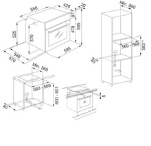 Desen tehnic al unui cuptor cu dimensiuni