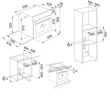 Desen tehnic al unui cuptor cu dimensiuni