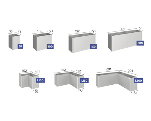 Diverse modele și dimensiuni de jardiniere cu dimensiuni