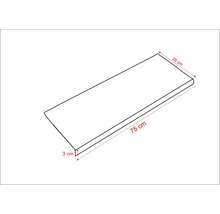 Raft cu dimensiunile 75 cm x 28 cm x 3 cm