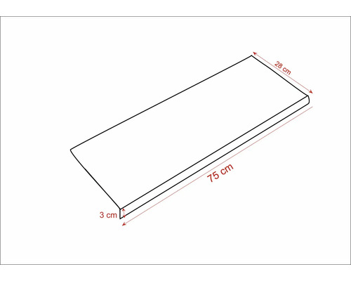 Raft cu dimensiunile 75 cm x 28 cm x 3 cm
