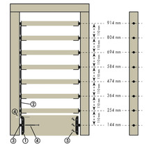 Diagrama unui cadru cu lamele cu dimensiuni și instrucțiuni de montaj