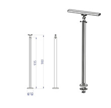 Desen tehnic al unei balustrade cu dimensiuni