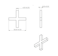 Desen tehnic al unei cruci de rosturi cu dimensiuni