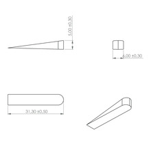 Desen tehnic al unei pene cu dimensiuni