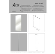 Perete lateral cu oglindă Modena 1200 cu sticlă oglindă și profil din aluminiu