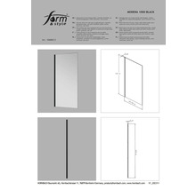 Perete lateral Modena 1000 Black cu sticlă transparentă și profil din aluminiu