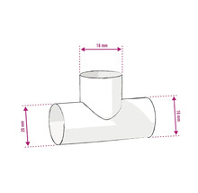 Racord în T cu dimensiunile de 16 mm și 20 mm