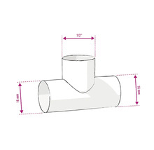 Conector în T cu indicații de dimensiune