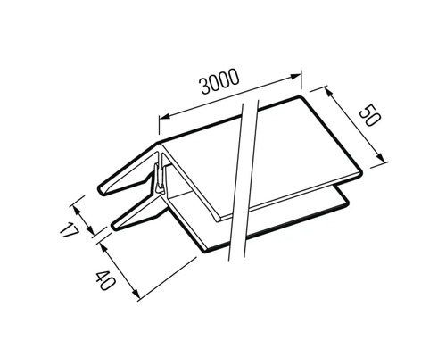 Desen tehnic al unui profil cu dimensiuni