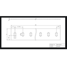 Desen tehnic al unei table perforate zincate cu dimensiuni indicate