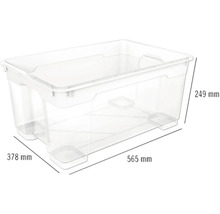 Cutie de depozitare din plastic cu dimensiunile 565 mm x 378 mm x 249 mm