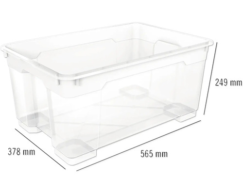 Cutie de depozitare din plastic cu dimensiunile 565 mm x 378 mm x 249 mm