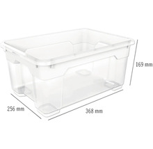 Cutie de depozitare din plastic cu dimensiunile 368 mm x 256 mm x 169 mm