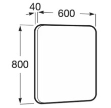 Desen tehnic al unei oglinzi cu dimensiunile 600 x 800 mm