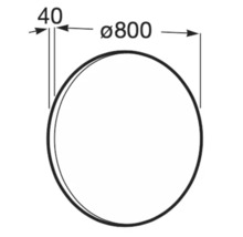 Desen tehnic al unui obiect rotund cu diametrul de 800 și adâncimea de 40.