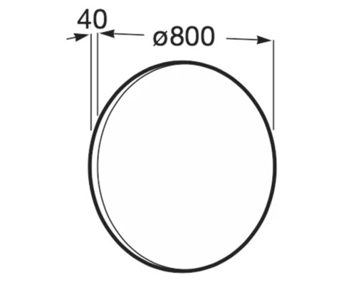 Desen tehnic al unui obiect rotund cu diametrul de 800 și adâncimea de 40.