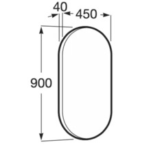 Desen tehnic al unui obiect cu dimensiunile de 900, 450 și 40 de milimetri.