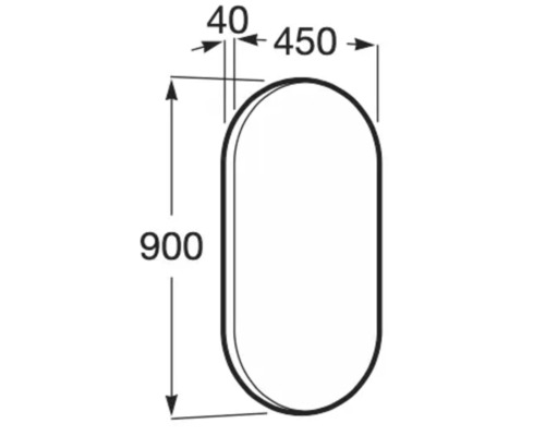 Desen tehnic al unui obiect cu dimensiunile de 900, 450 și 40 de milimetri.