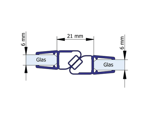Desen tehnic al unui profil de sticlă cu dimensiuni