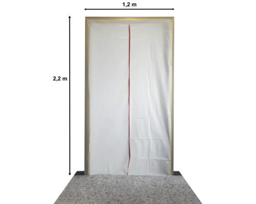Ușă de protecție împotriva prafului cu dimensiunile de 1,2 metri pe 2,2 metri