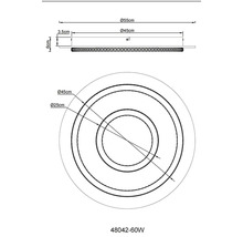 Desen tehnic al unei lămpi de plafon cu dimensiuni