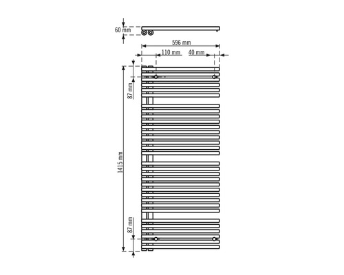 Desen tehnic al unui radiator cu dimensiuni