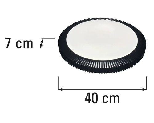 Plafonieră rotundă cu dimensiunile de 40 pe 7 centimetri