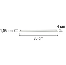 Imagine cu o lumină LED lungă de 30 de centimetri, cu dimensiunile de 1,05 pe 4 centimetri