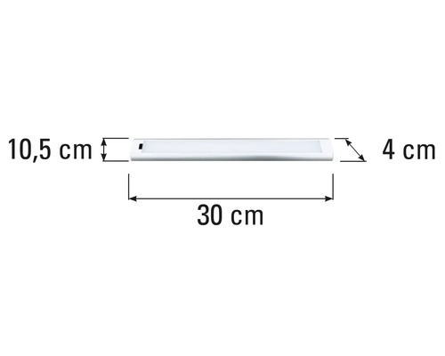 Corp de iluminat cu LED pentru dulap cu dimensiunile de 30 cm lungime, 10,5 cm înălțime și 4 cm lățime