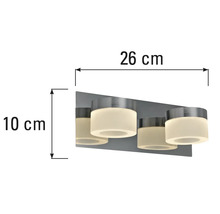 Lumină de perete cu dimensiuni: 26 centimetri lățime și 10 centimetri înălțime