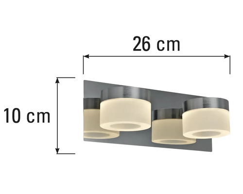 Lumină de perete cu dimensiuni: 26 centimetri lățime și 10 centimetri înălțime