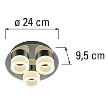 Dimensiunile unei plafoniere, diametru 24 cm, înălțime 9,5 cm