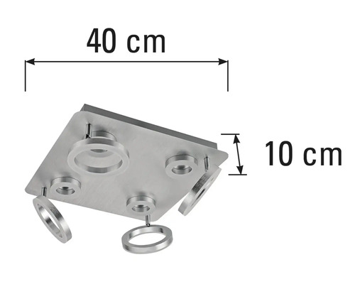 Plafonieră cu dimensiunile de 40 pe 10 centimetri