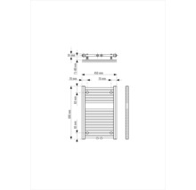 Desen tehnic al unui radiator cu dimensiuni.