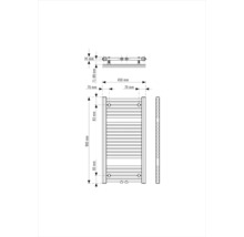 Desen tehnic al unui radiator de prosoape cu dimensiuni