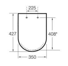 Desen tehnic al unui capac de toaletă cu dimensiuni