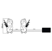 Imagine a unui lanț luminos cu motiv pinguin și indicații de dimensiune