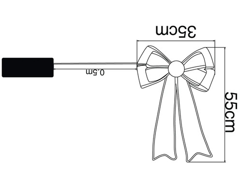 Desen tehnic al unei funde cu dimensiunile de 35 pe 55 centimetri și cu o conductă de alimentare de 0,5 metri