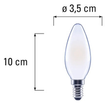 Bec lumânare cu dimensiunile de 10 cm lungime și 3,5 cm diametru