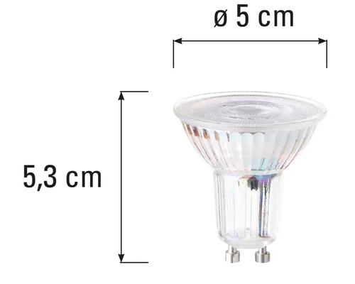 Bec GU10 cu dimensiuni