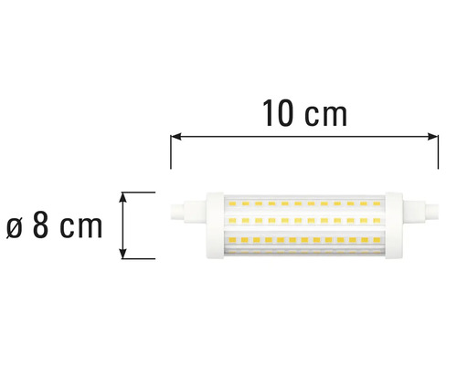 Imagine cu o lampă LED de 10 centimetri cu un diametru de 8 centimetri.