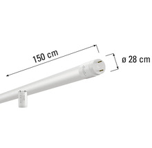 Tub LED cu lungimea de 150 centimetri și diametrul de 28 centimetri