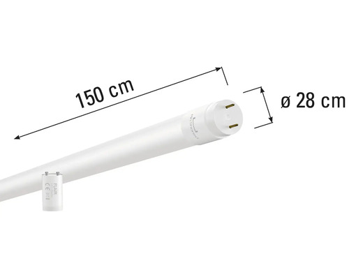 Tub LED lung și subțire cu dimensiunile de 150 pe 28 de centimetri.