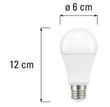 Imagine cu un bec LED cu dimensiunile de 12 centimetri lungime și 6 centimetri diametru