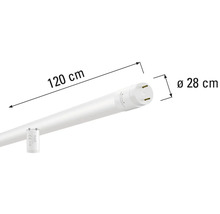Imagine cu un tub LED lung de 120 cm și lat de 28 cm.