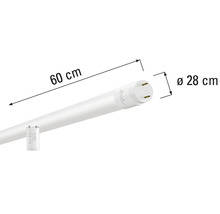 Imagine cu un tub fluorescent de 60 de centimetri lungime și un diametru de 28 de milimetri
