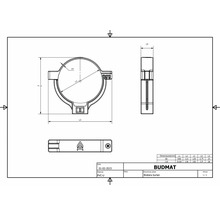 Desen tehnic al unei cleme de țeavă cu dimensiuni
