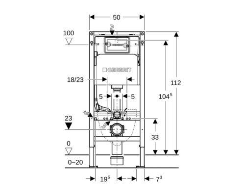 Desen tehnic al sistemului de instalare Geberit